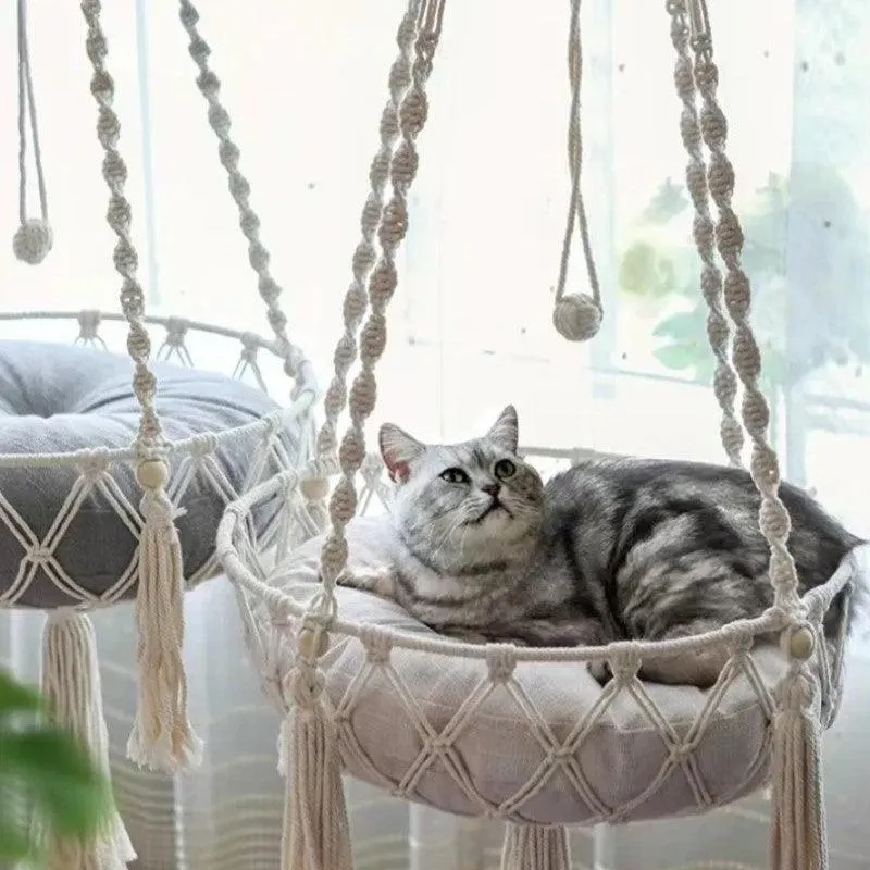 KittyKnot Cozy Macrame Cat Hammock Bed