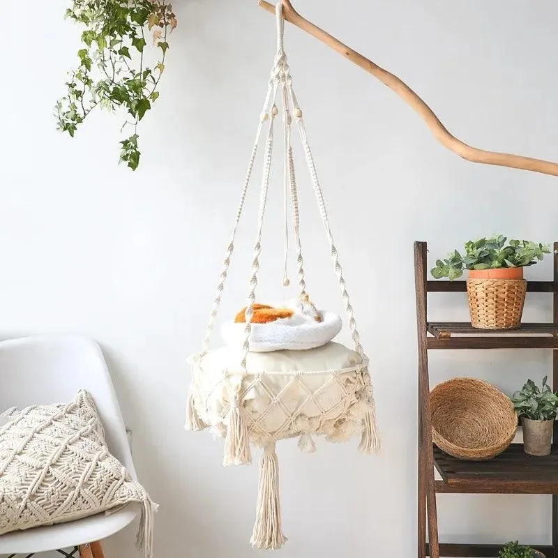 KittyKnot Cozy Macrame Cat Hammock Bed