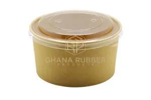 Kraft Round Bowl   Lids 750ml