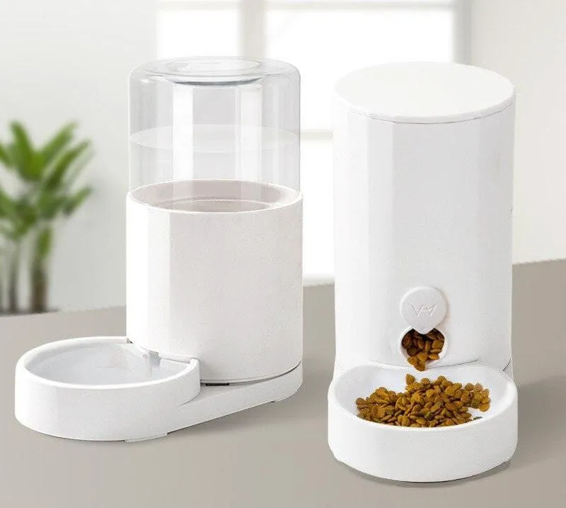 Large Capacity Minimalist Automatic Cat Feeder and Water Dispenser