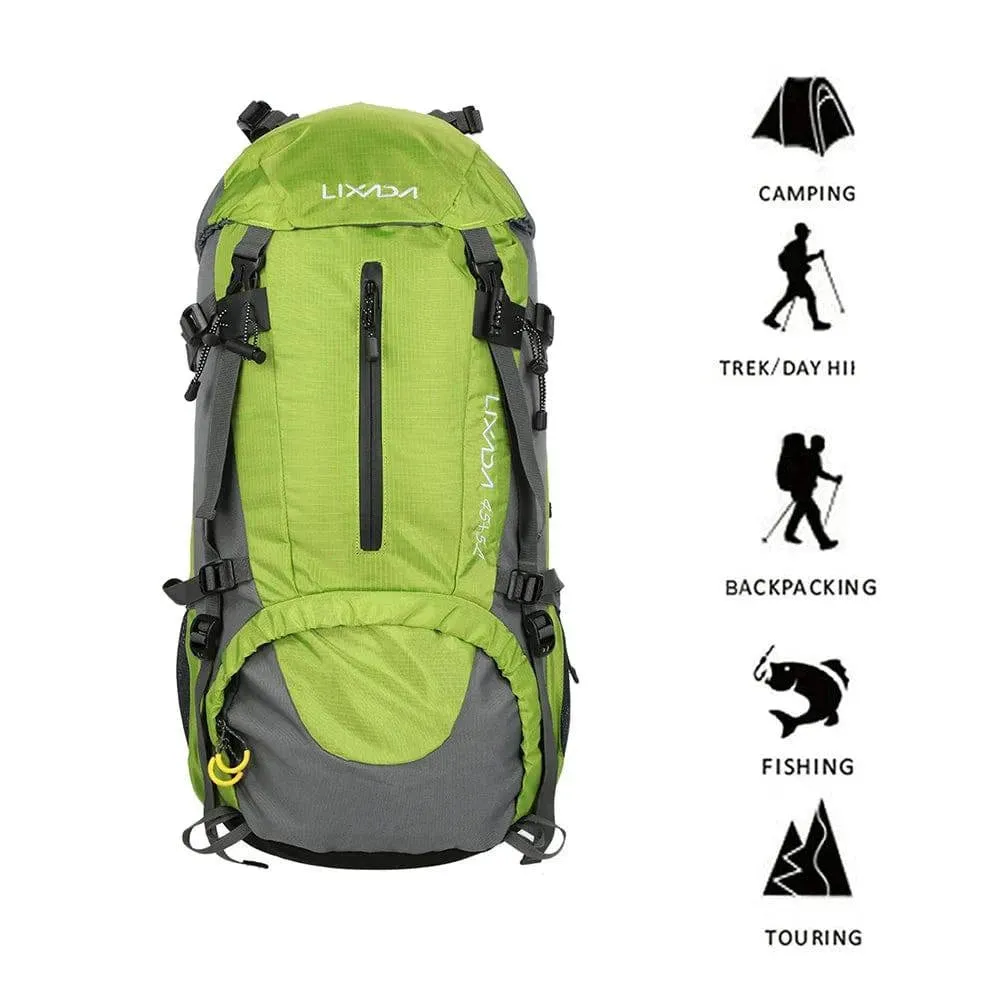 Lixada 50L Hiking Backpack Water Resistant Outdoor Sport Knapsack Camping Travel Pack Climbing Trekking Bag with Rain Cover