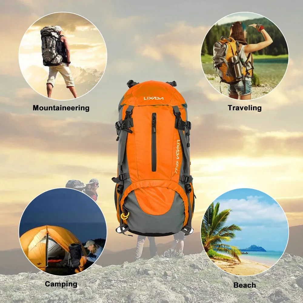 Lixada 50L Hiking Backpack Water Resistant Outdoor Sport Knapsack Camping Travel Pack Climbing Trekking Bag with Rain Cover