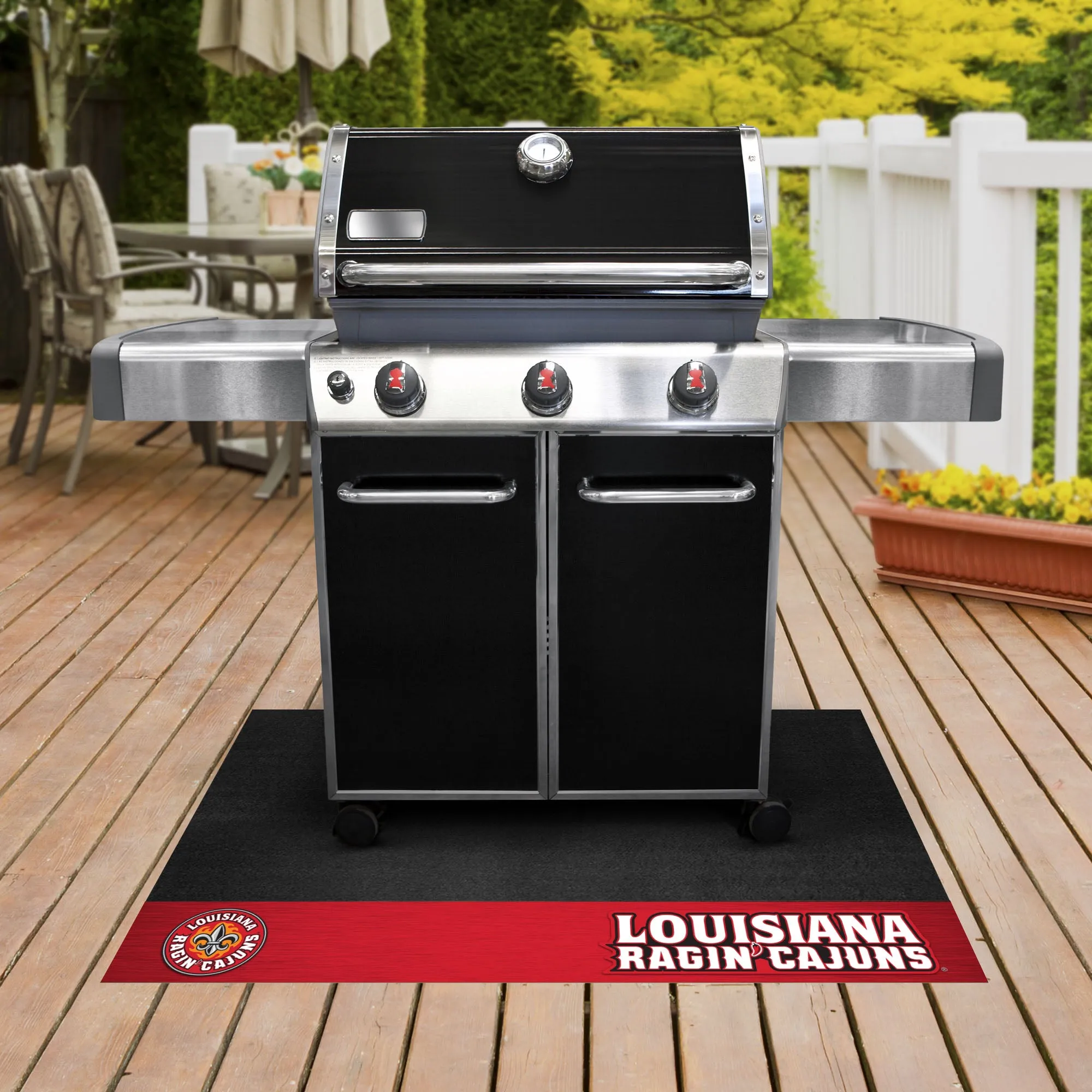 Louisiana-Lafayette Ragin' Cajuns Vinyl Grill Mat - 26in. x 42in.