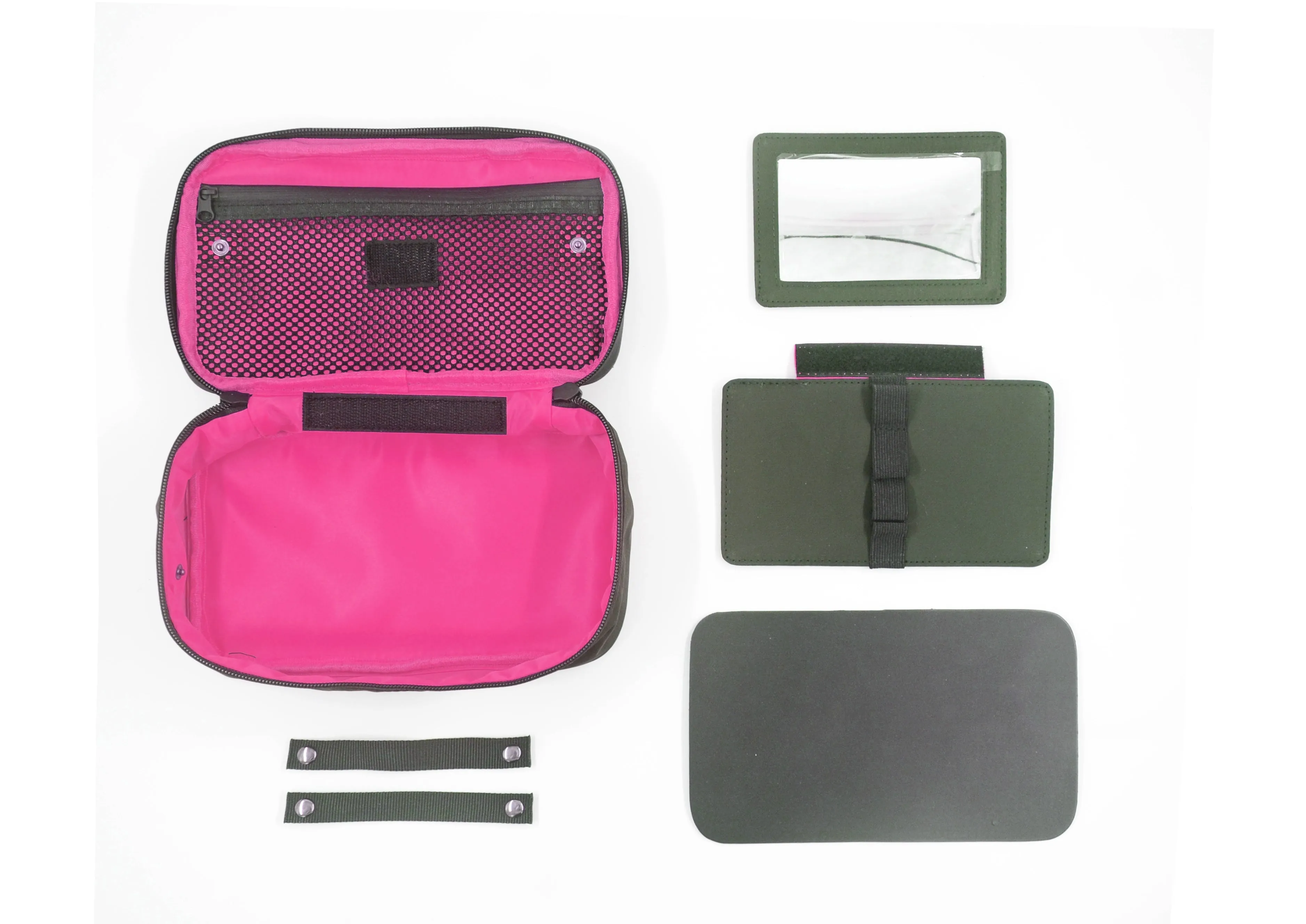 <A 001d1> Fungolia Premium 3-in-1 Toiletry Kit (Charcoal/Shocking Pink)