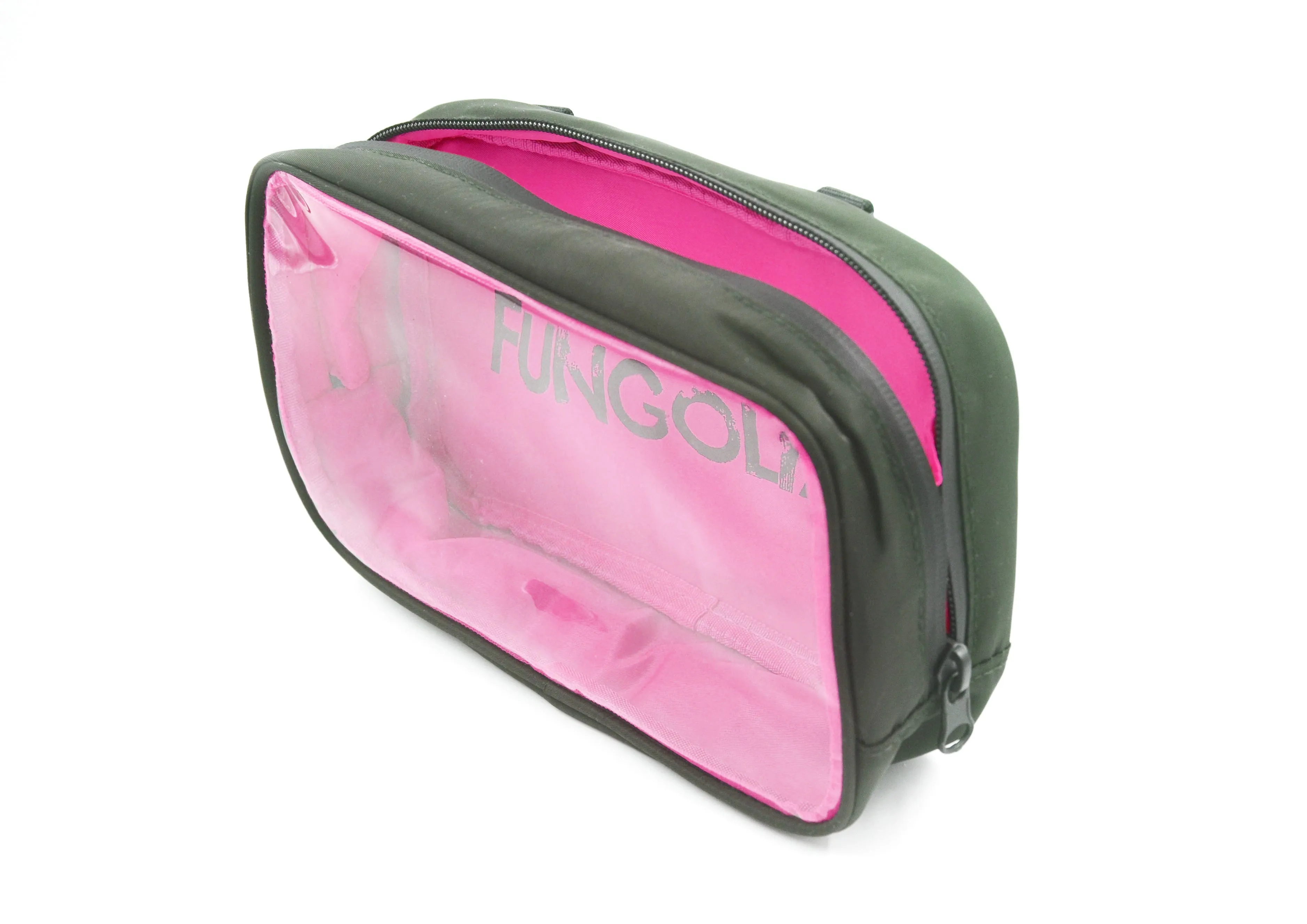 <A 001d1> Fungolia Premium 3-in-1 Toiletry Kit (Charcoal/Shocking Pink)