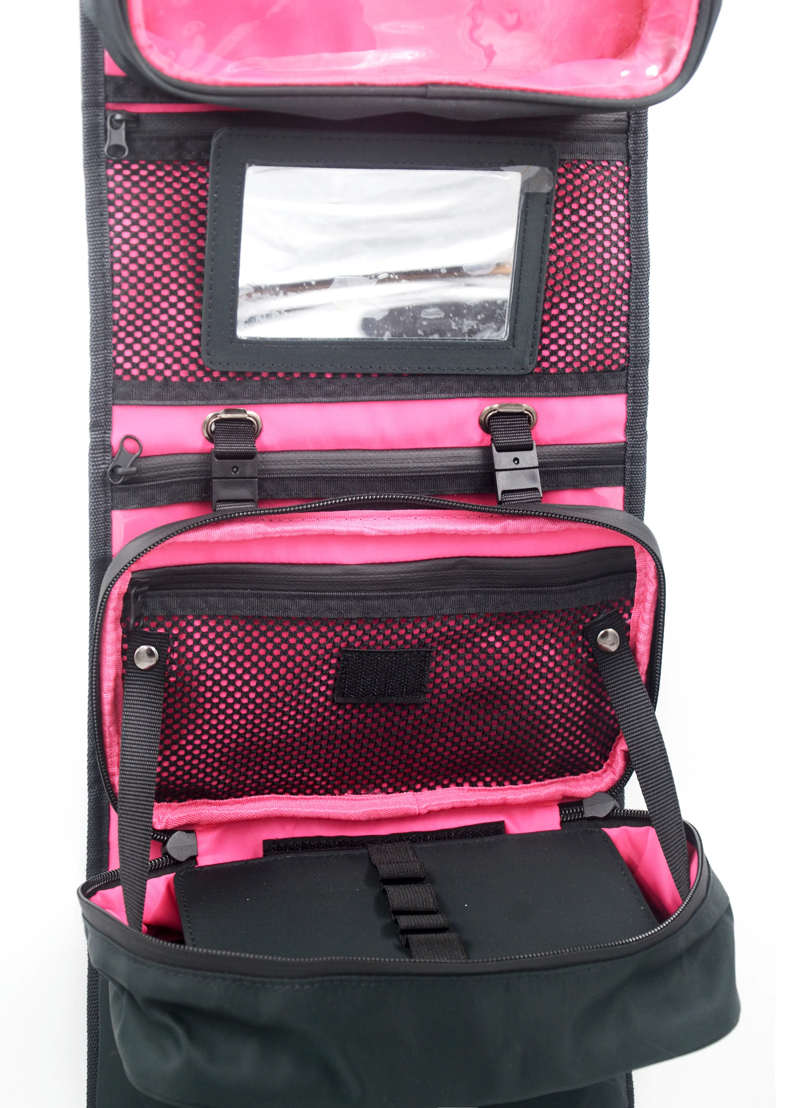 <A 001d1> Fungolia Premium 3-in-1 Toiletry Kit (Charcoal/Shocking Pink)