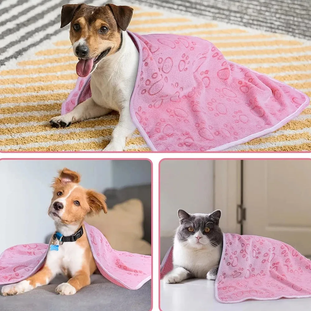 Luxurious Paw Print Dog Blanket - Soft, Warm & Machine Washable