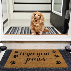 MAINEVENT Coir Welcome Mat - Wipe Your Paws 30 x 17 Inch