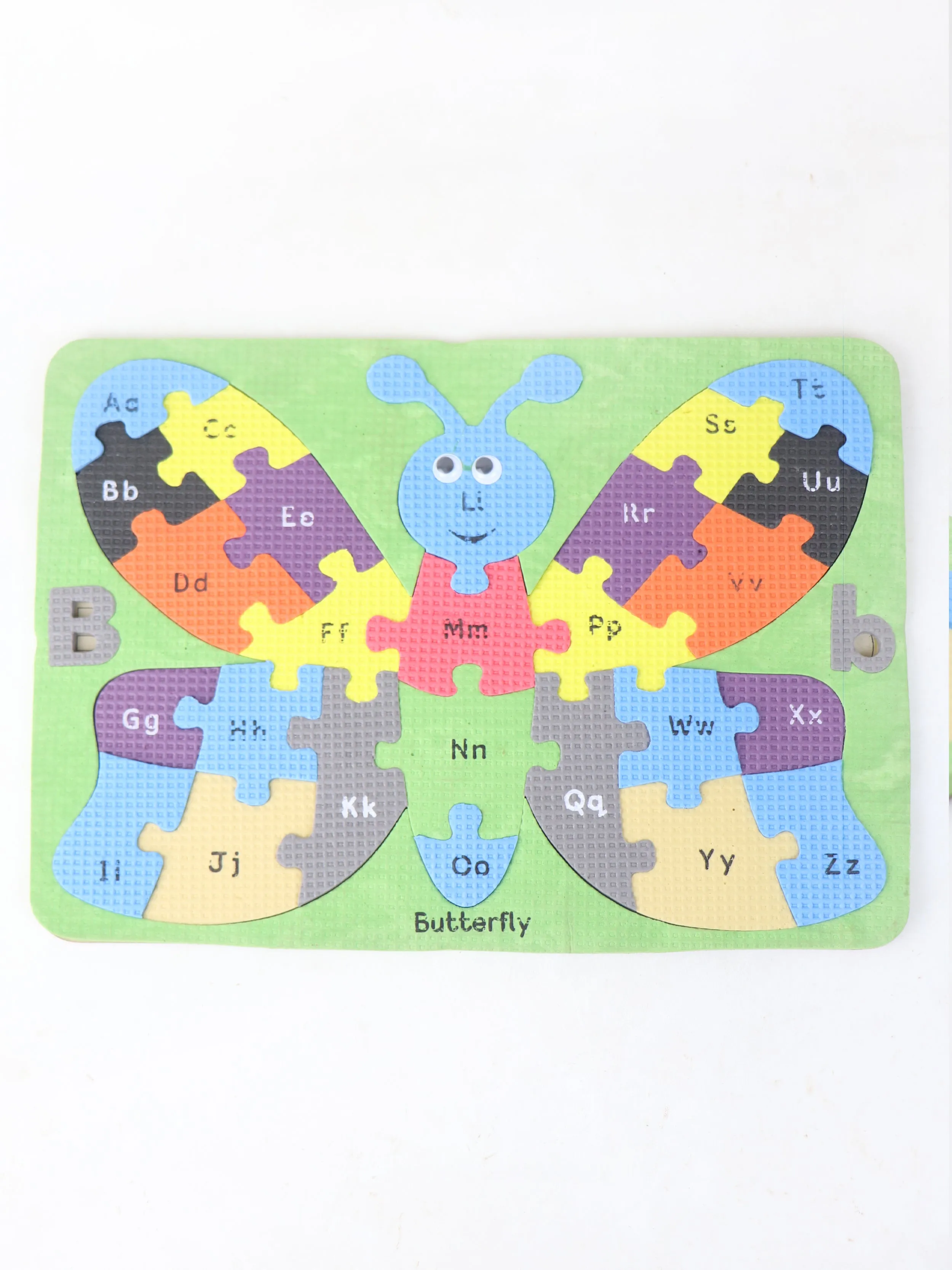 Matt Foam Alphabet Puzzle Board Butterfly Shaped Multicolor