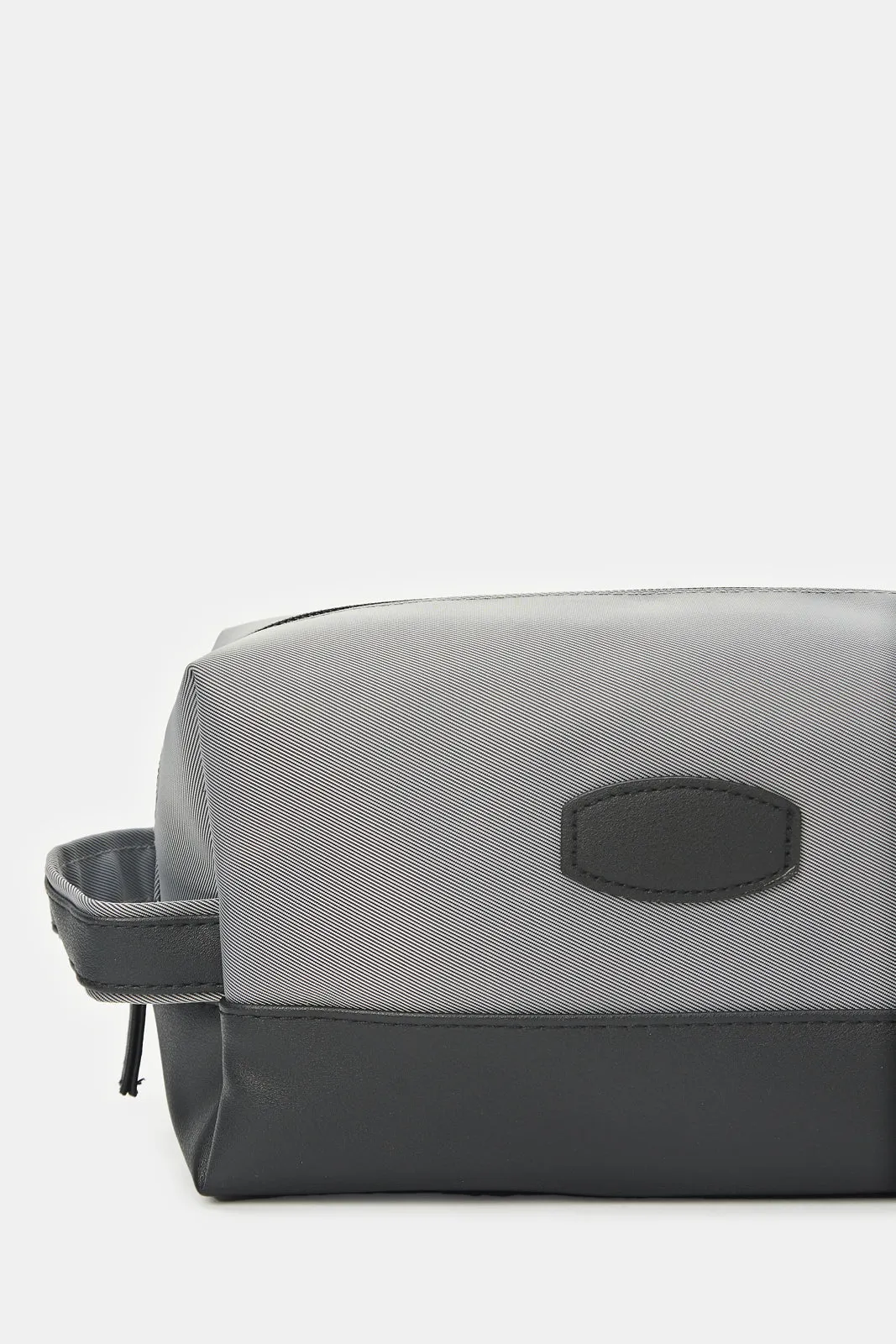 Men Grey And Black Plain Pouches