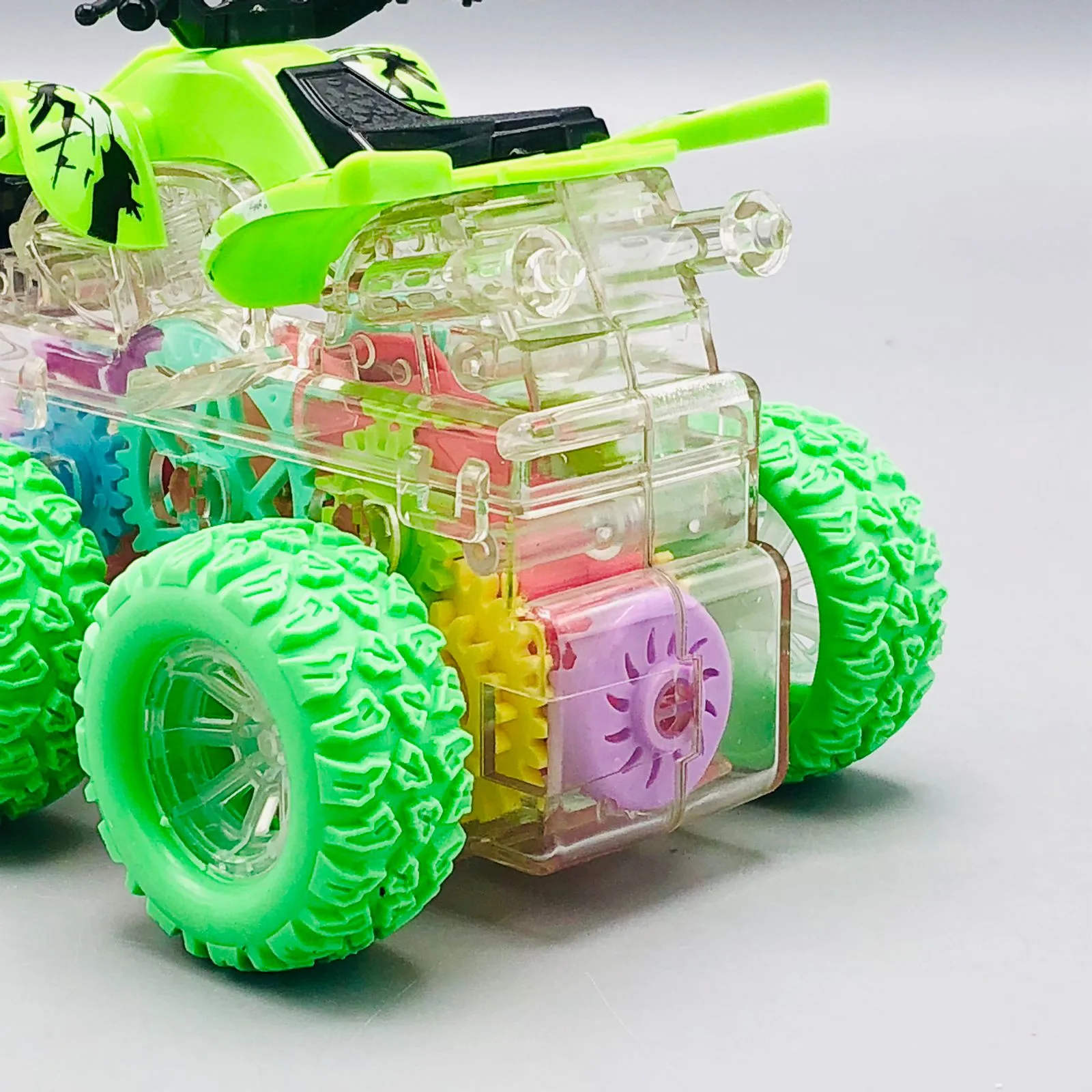 Mini Inertial Colorful Gear 4WD Bike - 1Pc