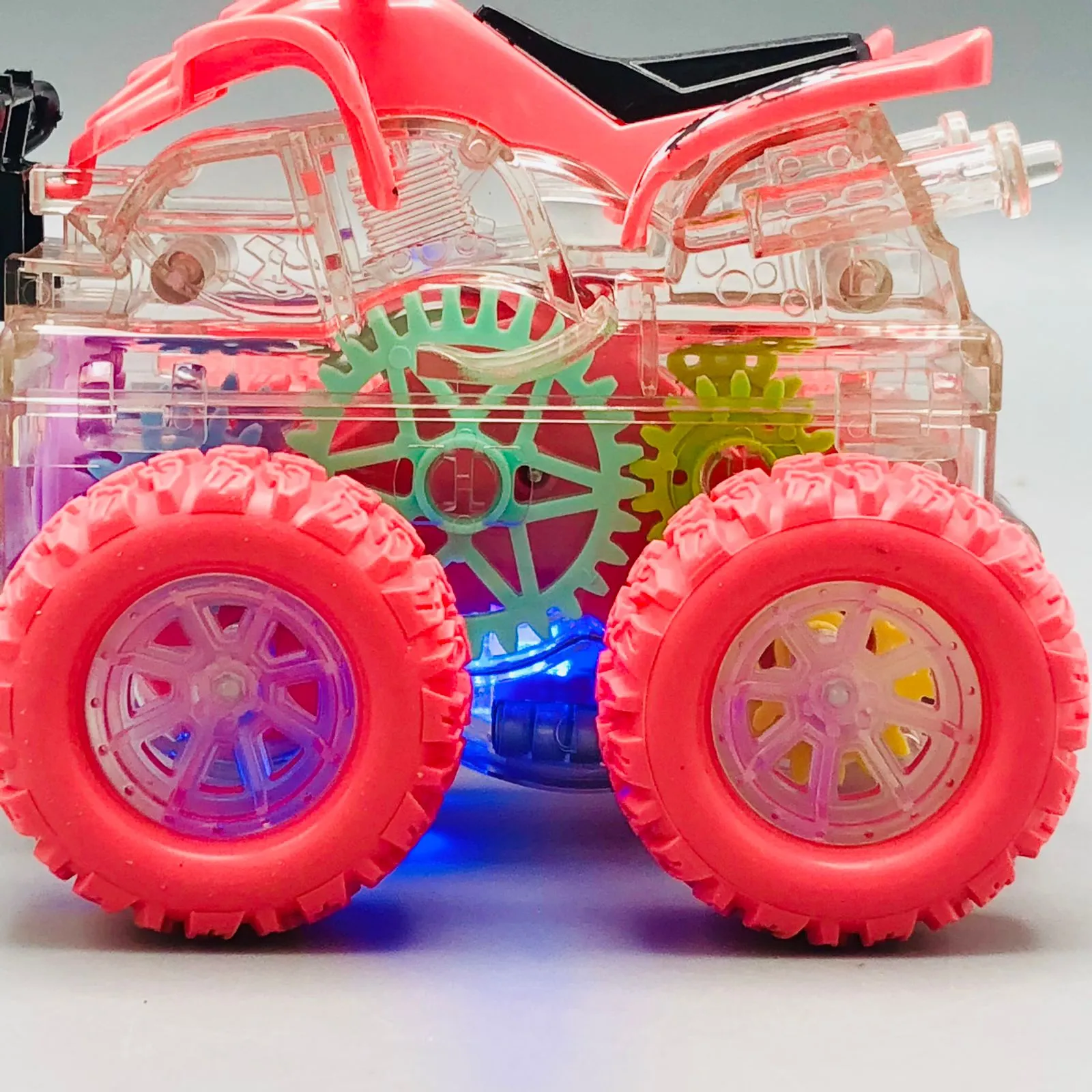 Mini Inertial Colorful Gear 4WD Bike - 1Pc