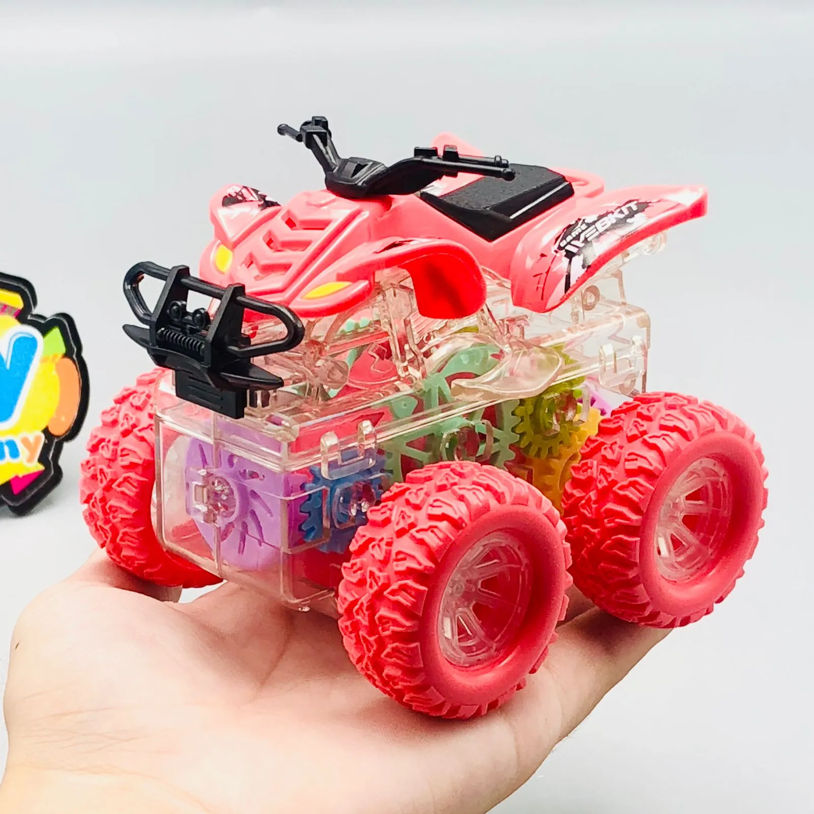 Mini Inertial Colorful Gear 4WD Bike - 1Pc