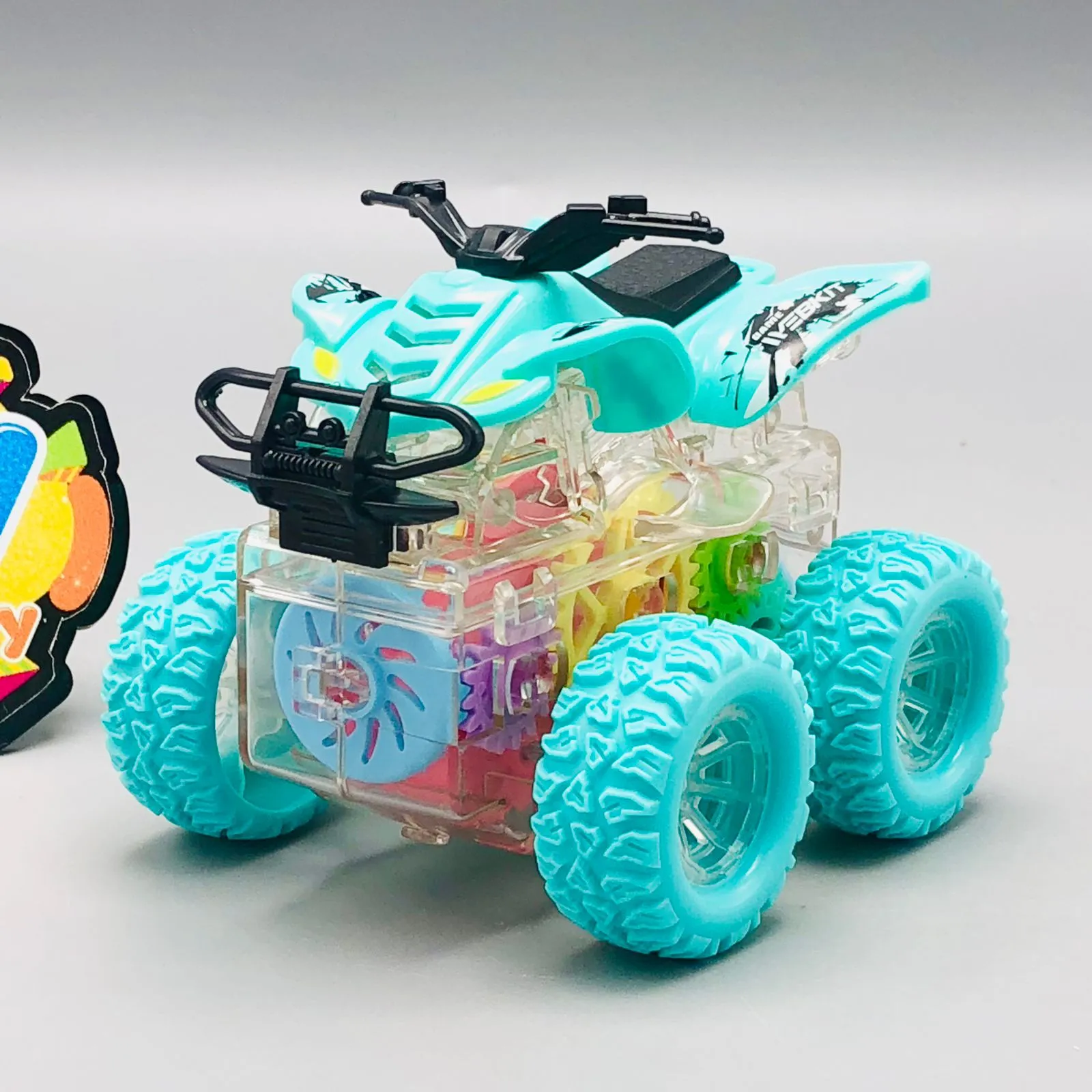 Mini Inertial Colorful Gear 4WD Bike - 1Pc