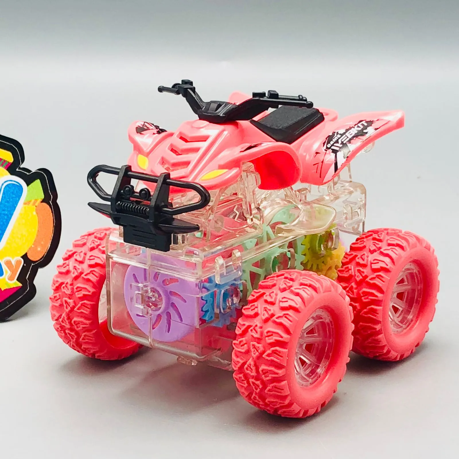 Mini Inertial Colorful Gear 4WD Bike - 1Pc