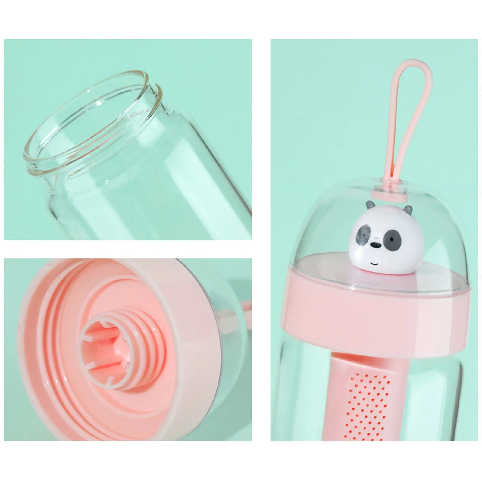 Miniso We Bare Bears Collection 4.0 Tea Brewing Bottle (pink)