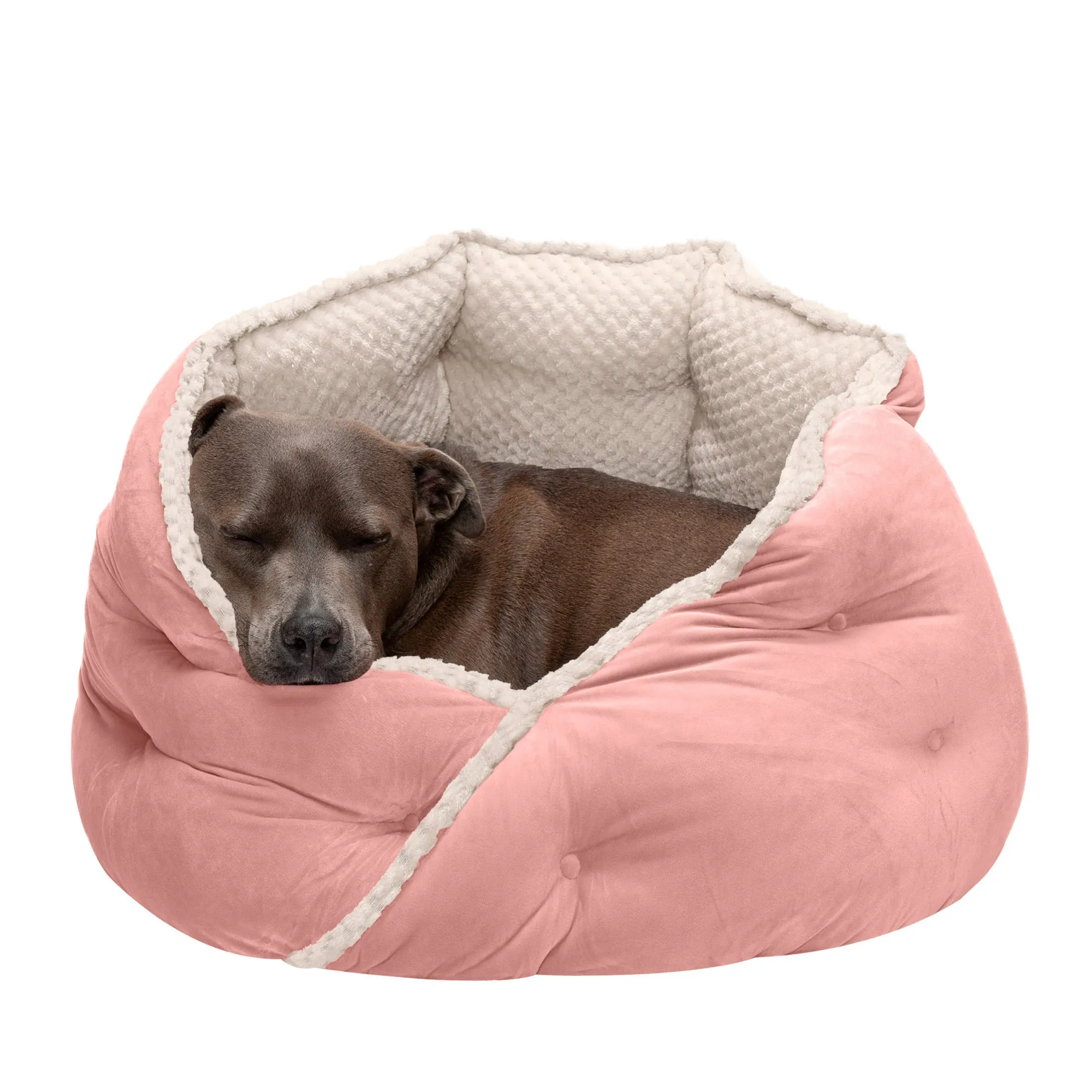 Minky Faux Fur & Velvet Hug Pet Bed