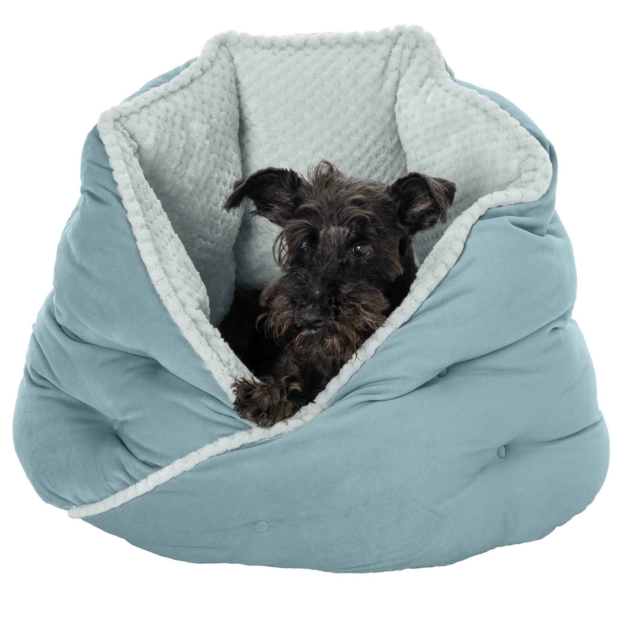 Minky Faux Fur & Velvet Hug Pet Bed