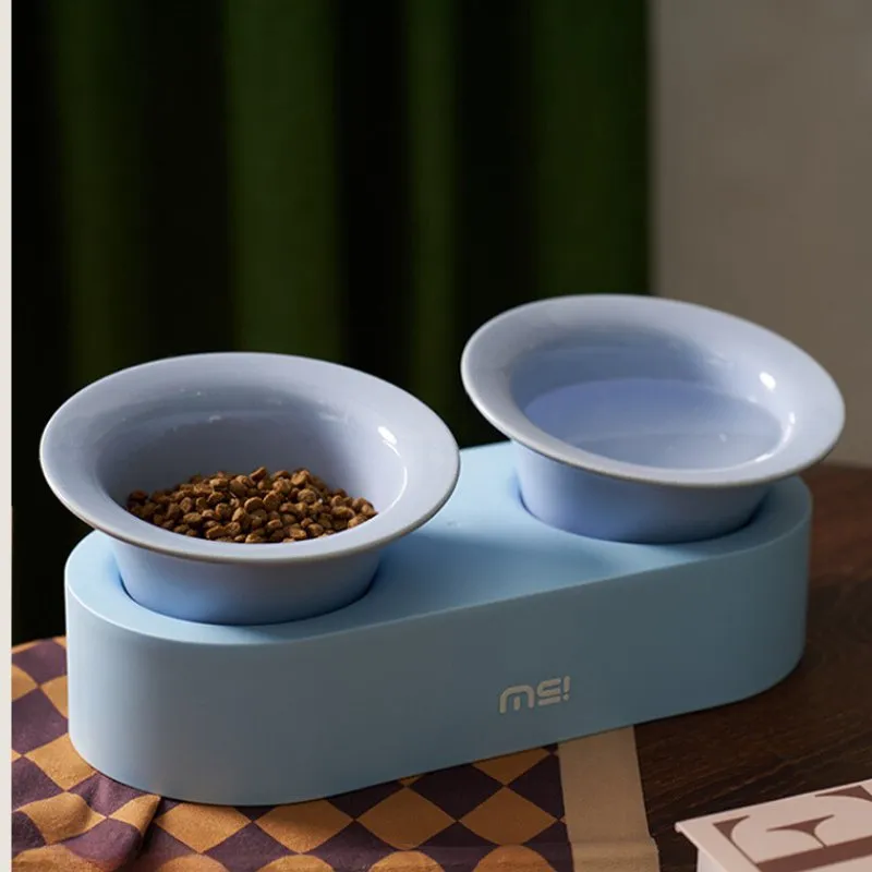 MS Designer Series Dual Ceramic Pet Bowls with Detachable Stand