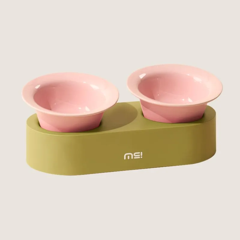 MS Designer Series Dual Ceramic Pet Bowls with Detachable Stand