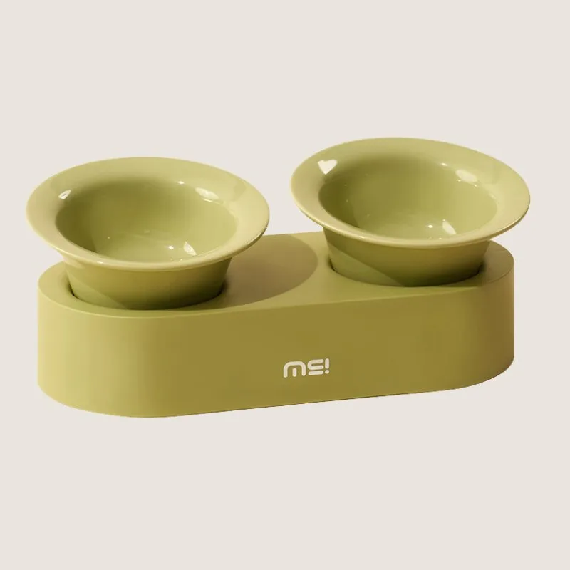 MS Designer Series Dual Ceramic Pet Bowls with Detachable Stand