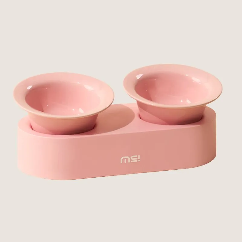 MS Designer Series Dual Ceramic Pet Bowls with Detachable Stand