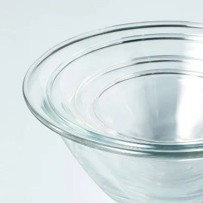 New - 4pc Glass Mixing Bowl Set Clear - Hearth & Hand with Magnolia