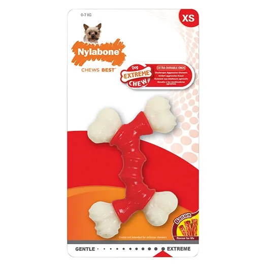 Nylabone Extreme Chew Double Bone Bacon