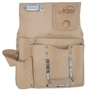 OX TOOLS Trade Series Suede Leather Drywall Pouch - 7 Pockets | Heavy Duty Leather & Reinforced Riveting