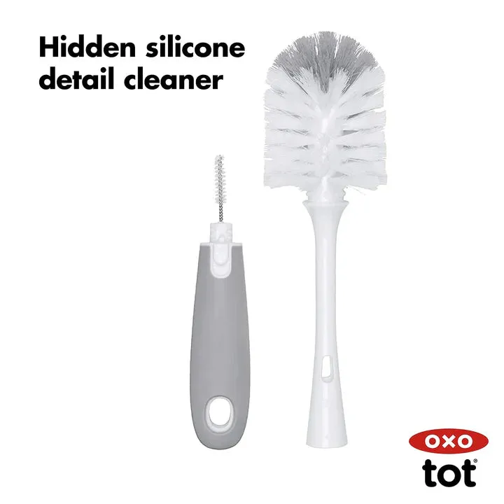 OXO Tot Bottle Brush with Detail Cleaner & Stand - Gray