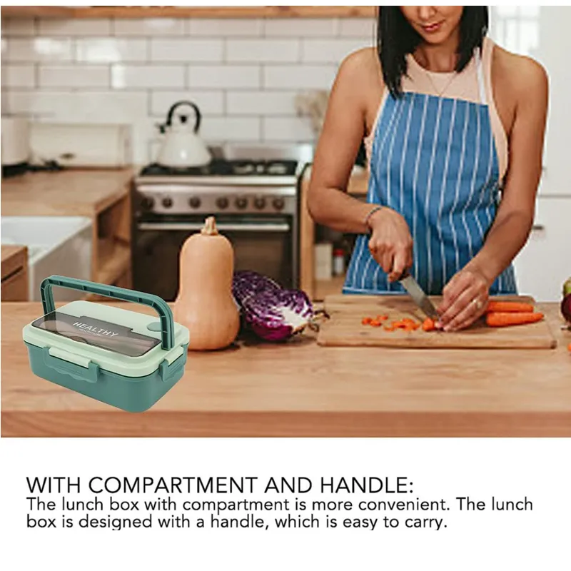 Portable Partitioned Lunch Box With Soup Cuphy-147