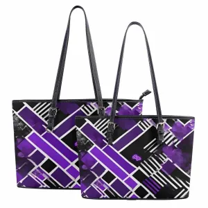 Purple and Black Tote Bag