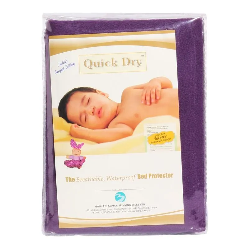 Quick Dry Baby Mat Bed Protector Waterproof Sheet Plum, Double Bed