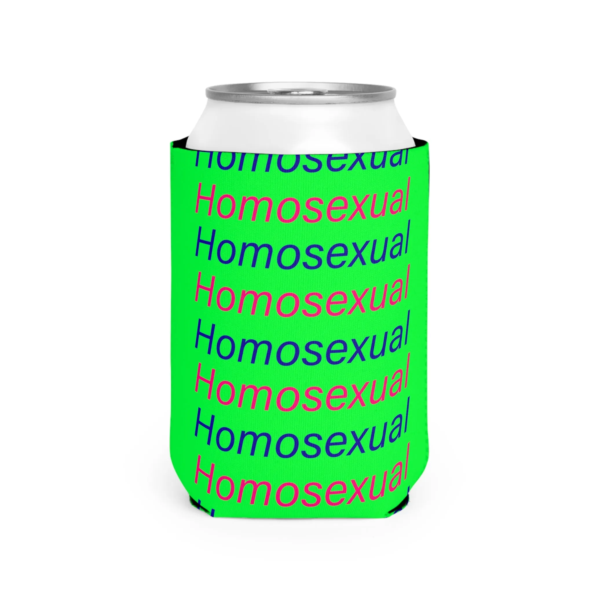 "Homosexual" Can Cooler Sleeve - Green