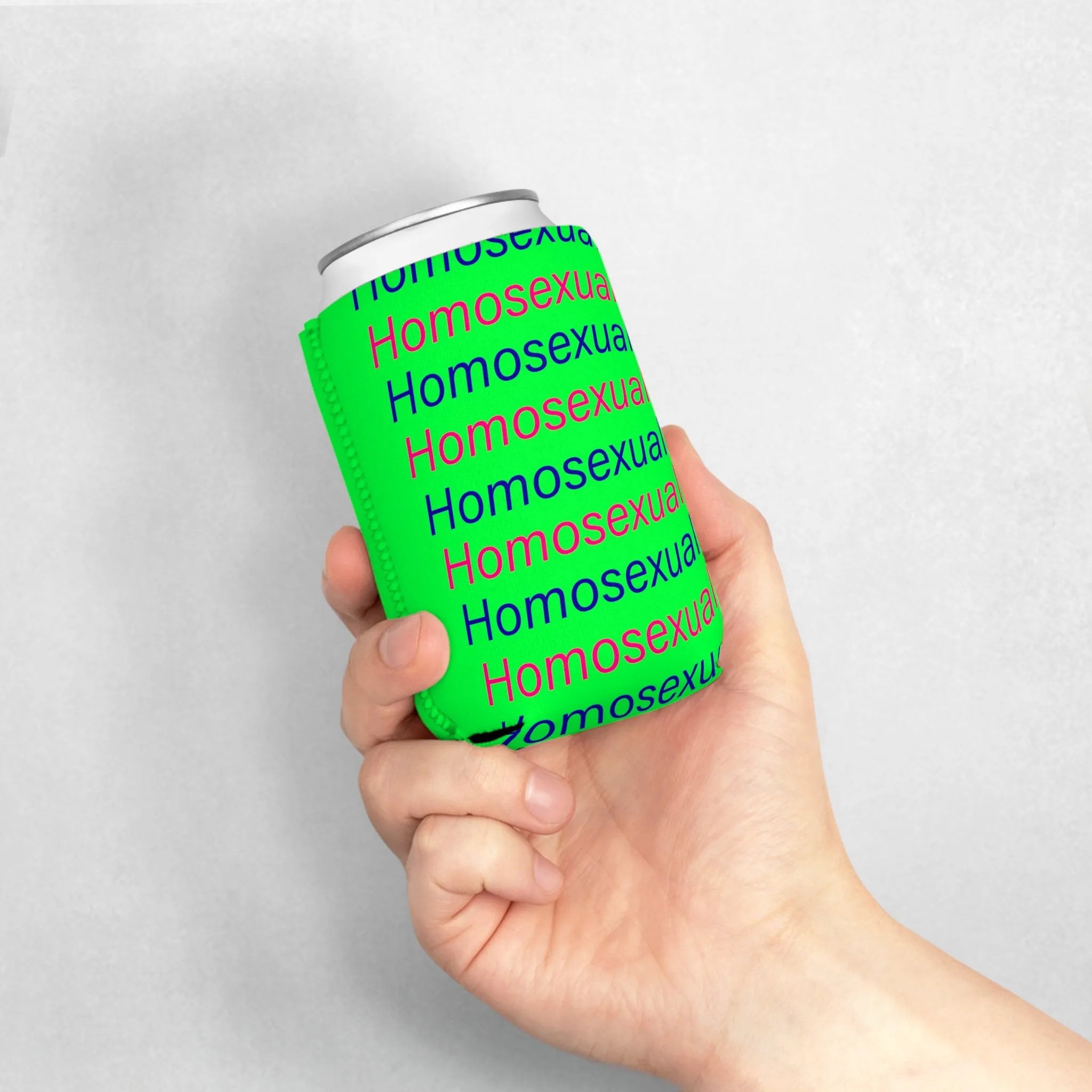 "Homosexual" Can Cooler Sleeve - Green