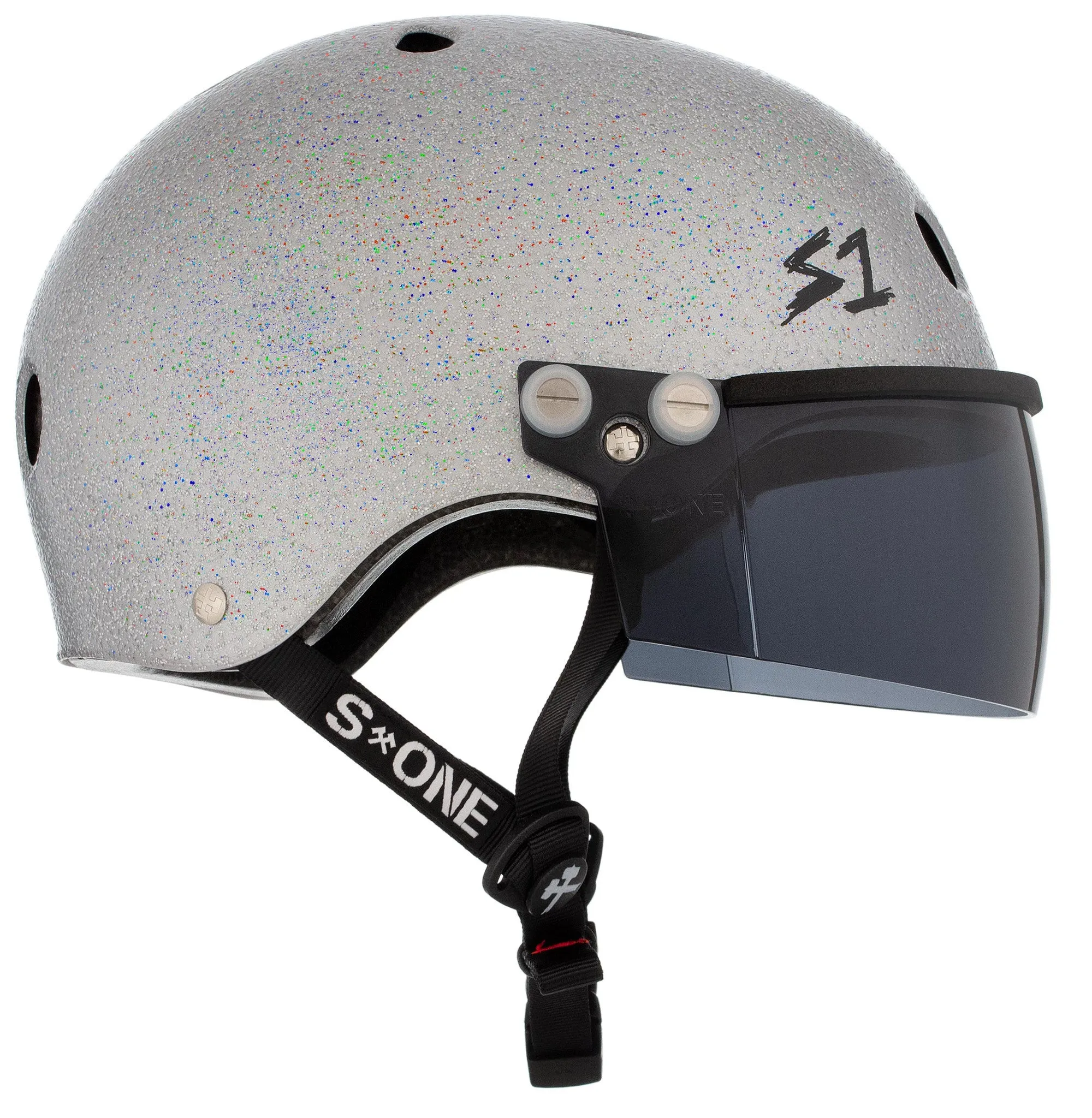 S1 Lifer Visor Gen 2 Helmet - Silver Gloss Glitter