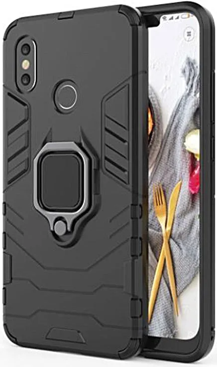 Samsung Galaxy A72  / A72 5G Defender Armor Rugged Case with Ring Holder - Black