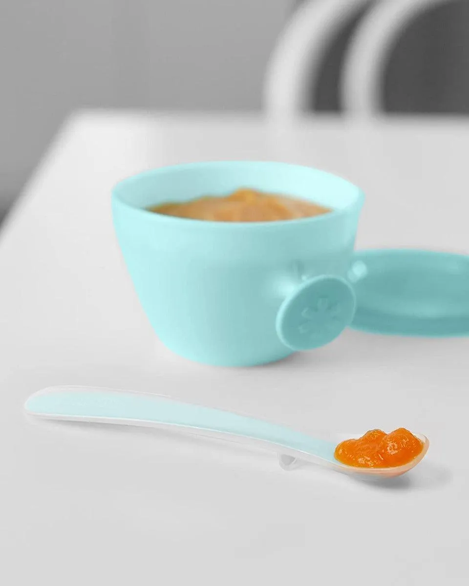 Skip Hop Easy-Feed Mealtime Set Teal-Grey - Weaning Accessory For Ages 0-3 Years