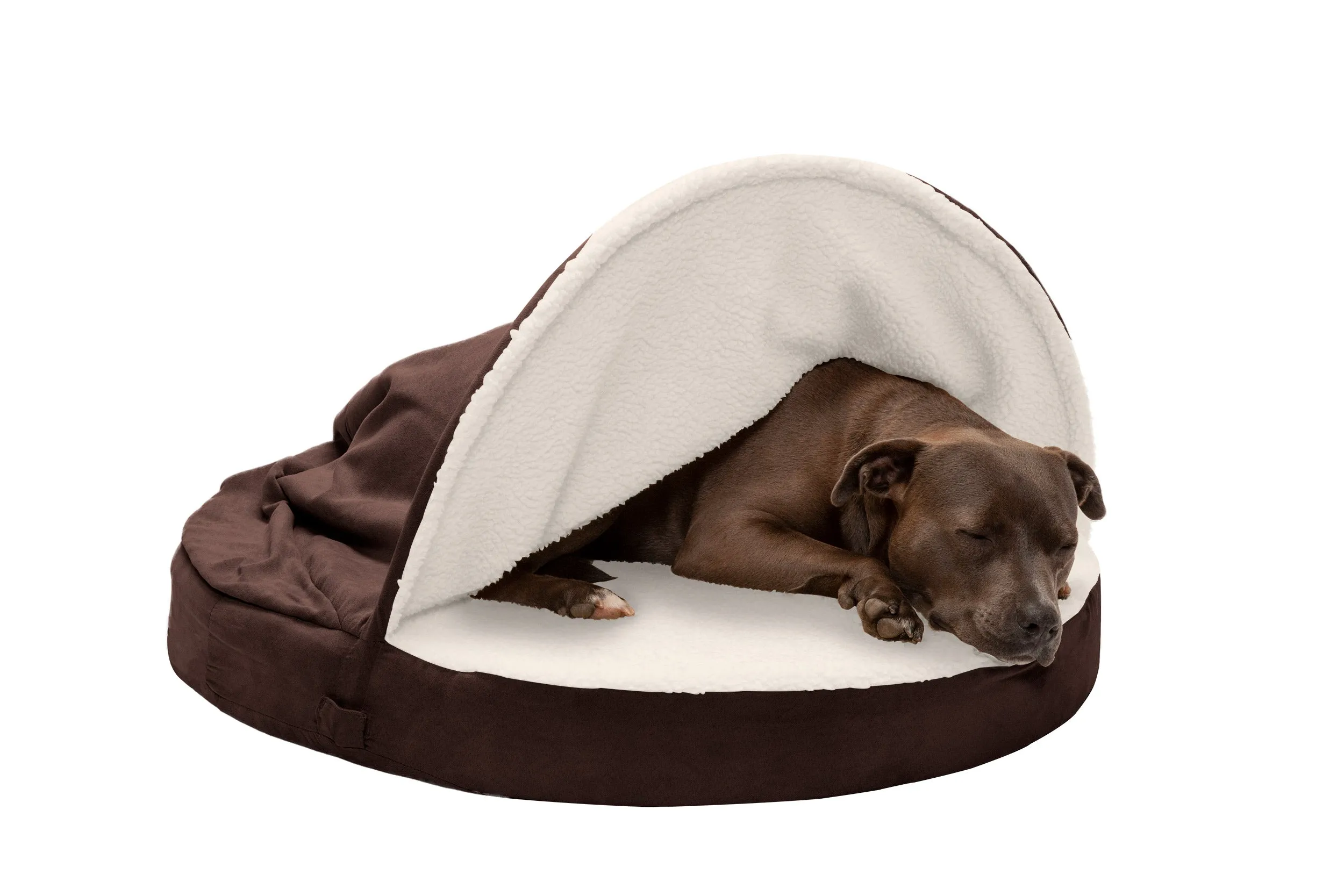 Snuggery Burrow Dog Bed - Faux Sheepskin