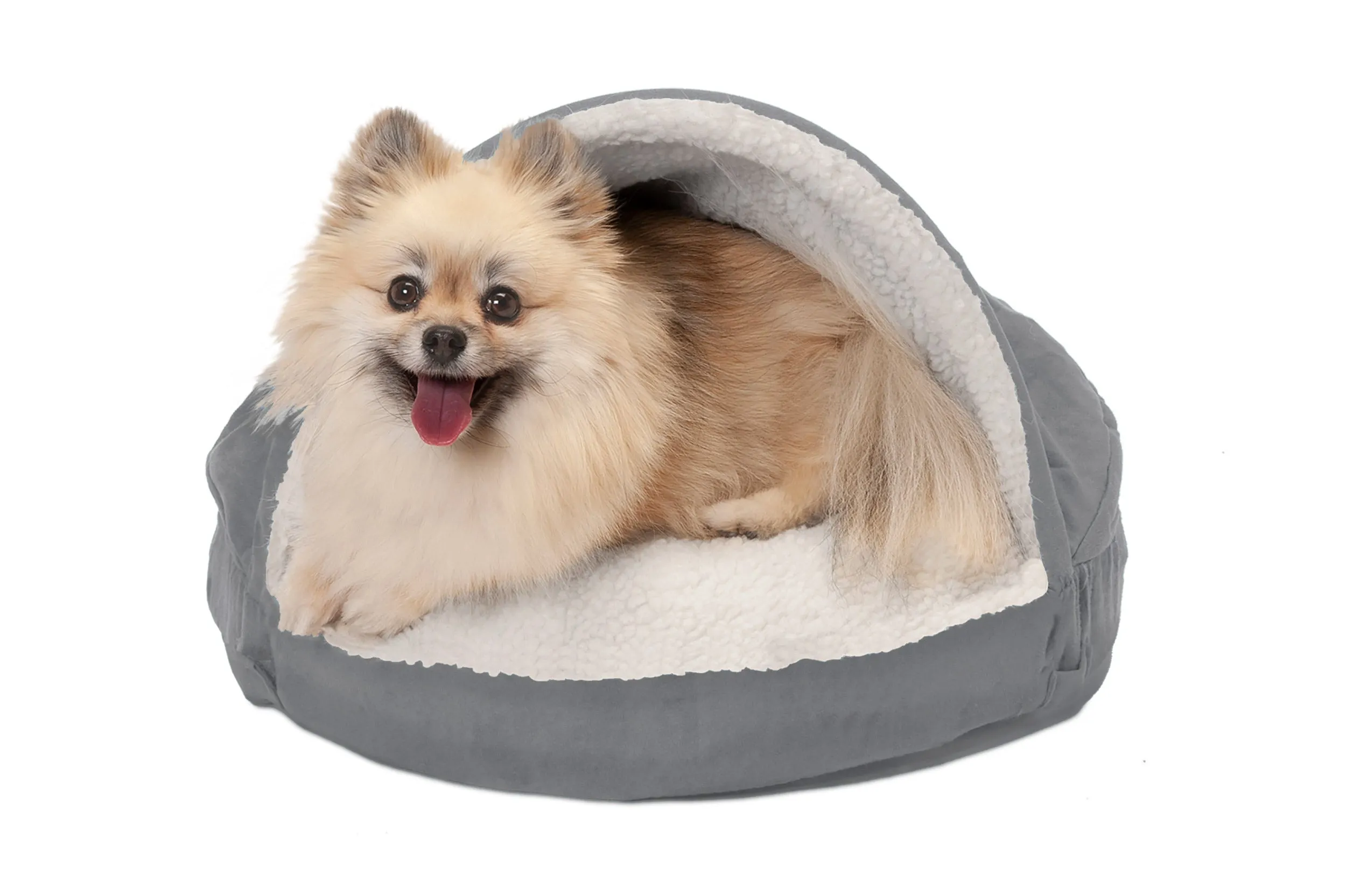 Snuggery Burrow Dog Bed - Faux Sheepskin