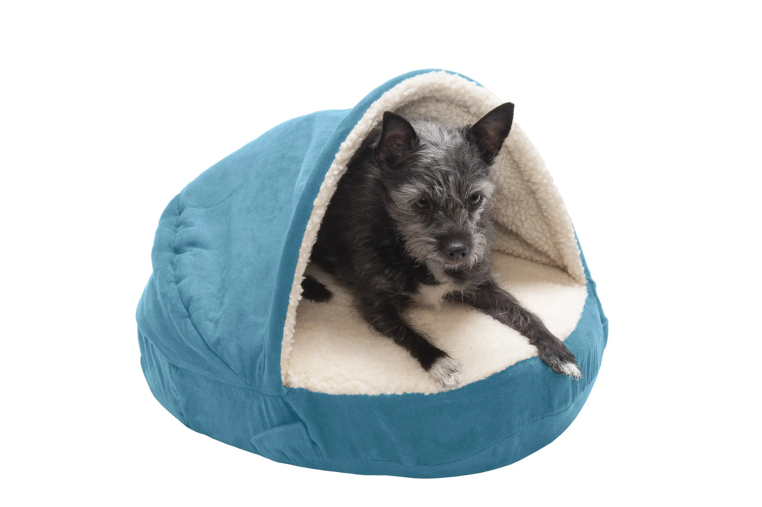 Snuggery Burrow Dog Bed - Faux Sheepskin