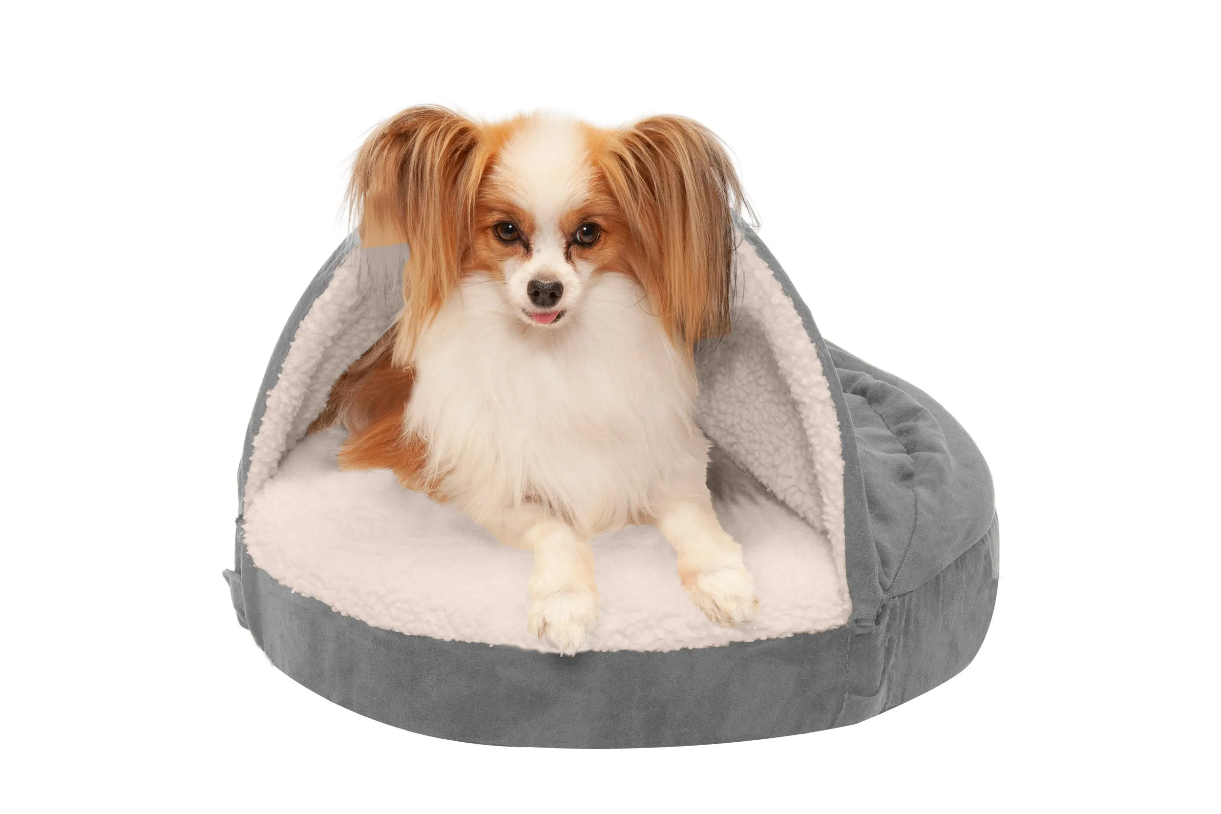 Snuggery Burrow Dog Bed - Faux Sheepskin