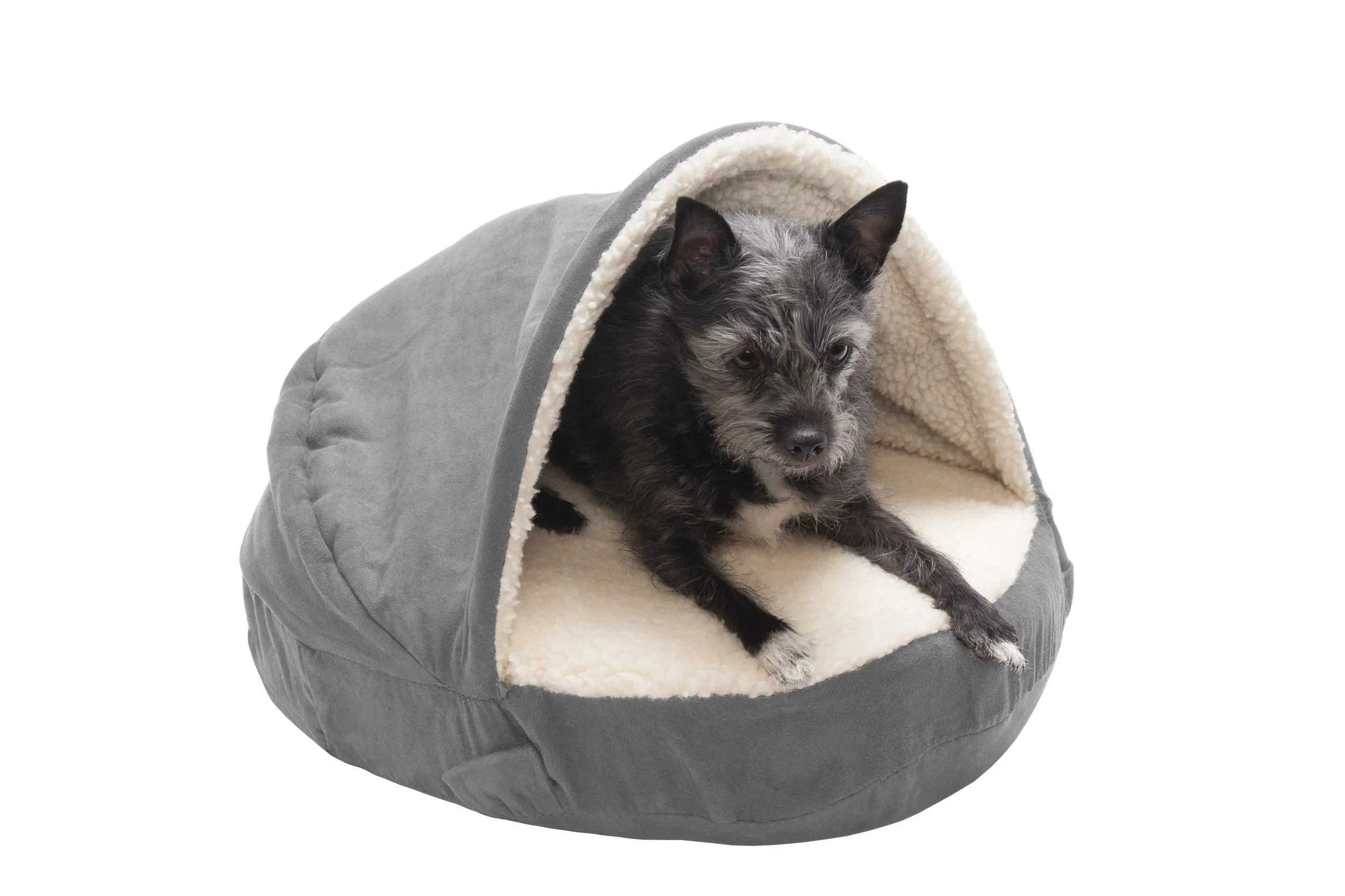 Snuggery Burrow Dog Bed - Faux Sheepskin