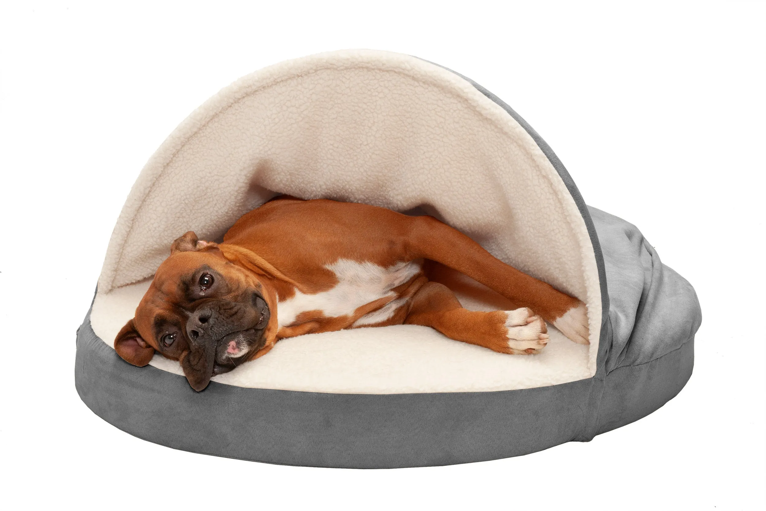 Snuggery Burrow Dog Bed - Faux Sheepskin