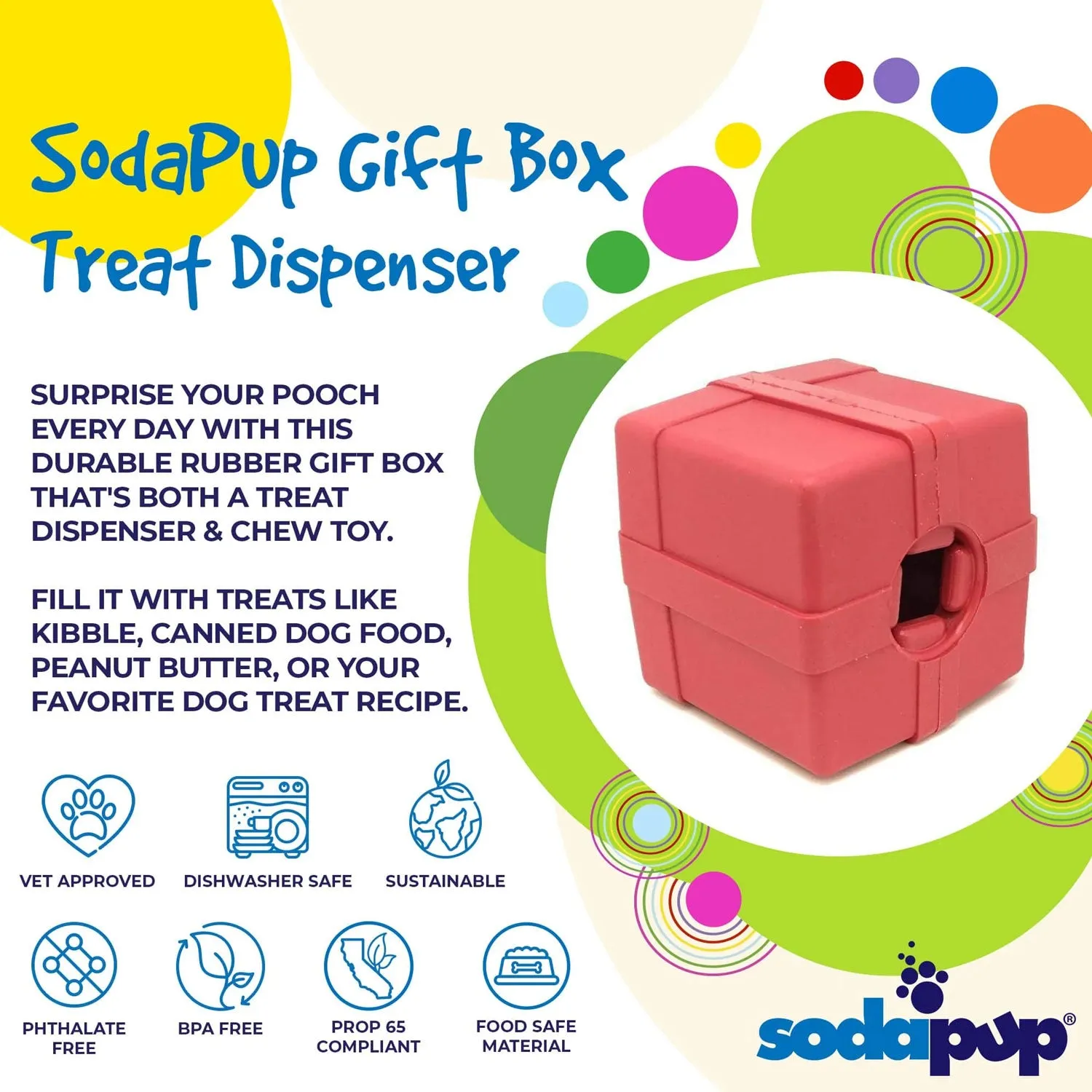 Soda Pup Gift Box Durable Rubber Chew