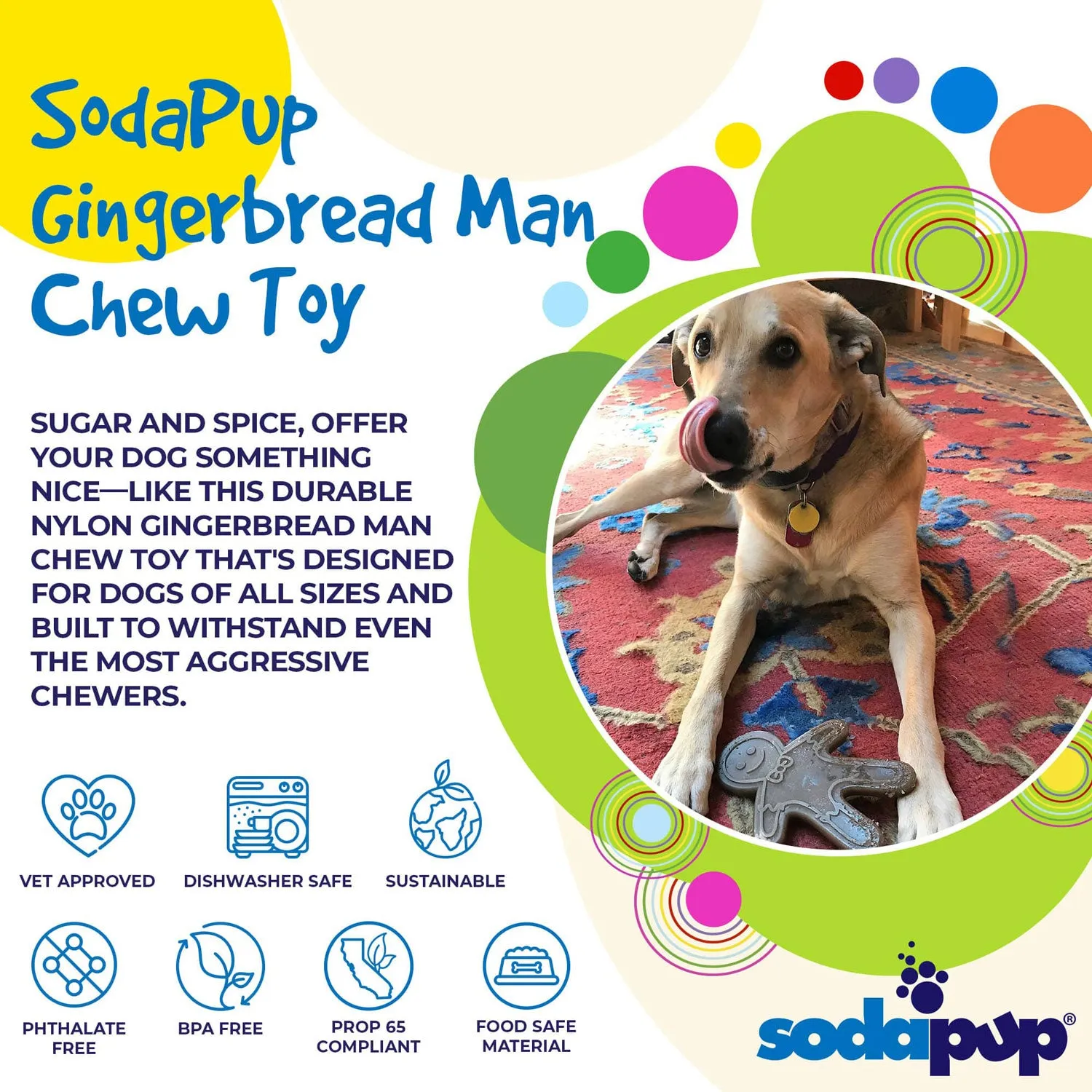 SodaPup Gingerbread Man Ultra Durable Nylon Chew