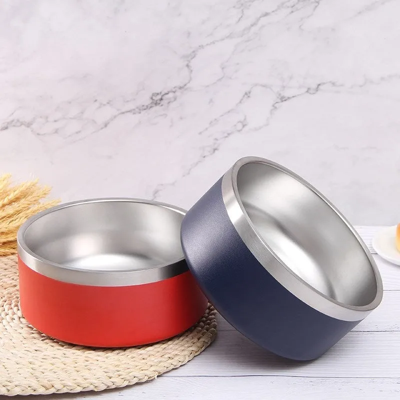 Stainless Steel Round Double Layer Dog Bowl