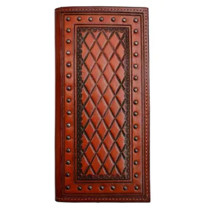 Tan Diamond Tooled Check Book