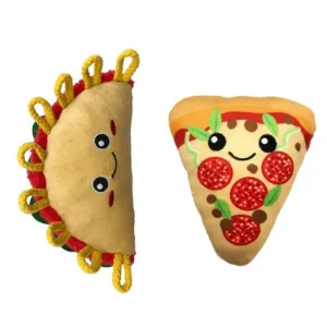 Two Pack Pet Toys - Taco & Pizza