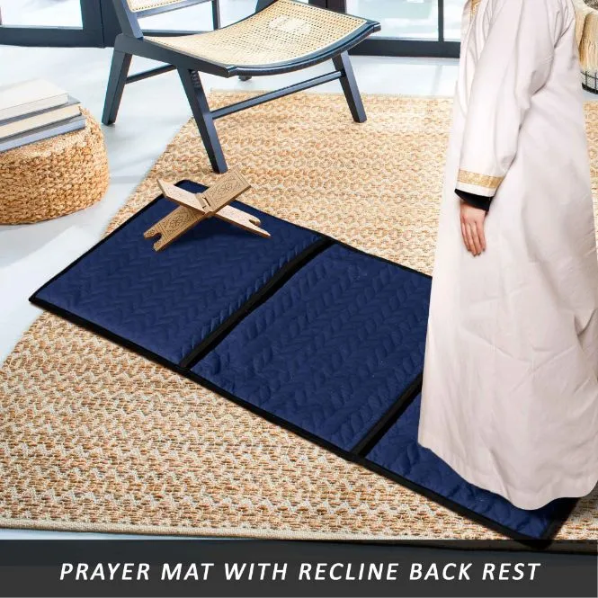 Ultrasonic Quilted Foldable Rest Back Take Prayer Mat/Jaye Namaz